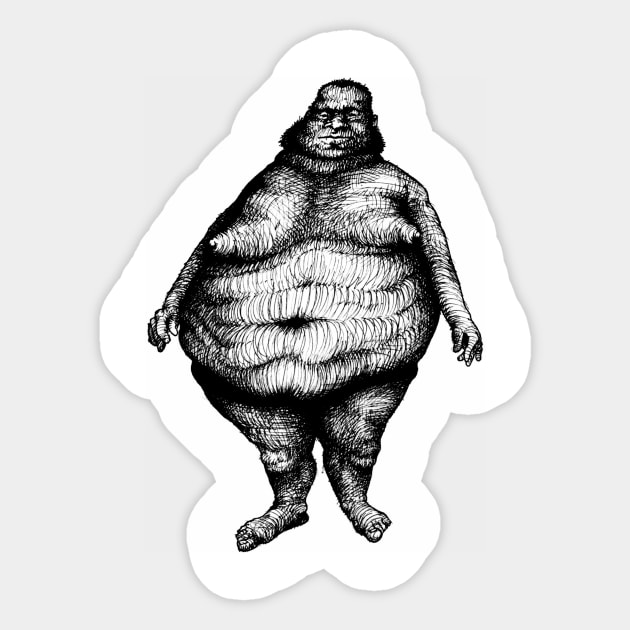 Beautiful fat man Sticker by Homeliker